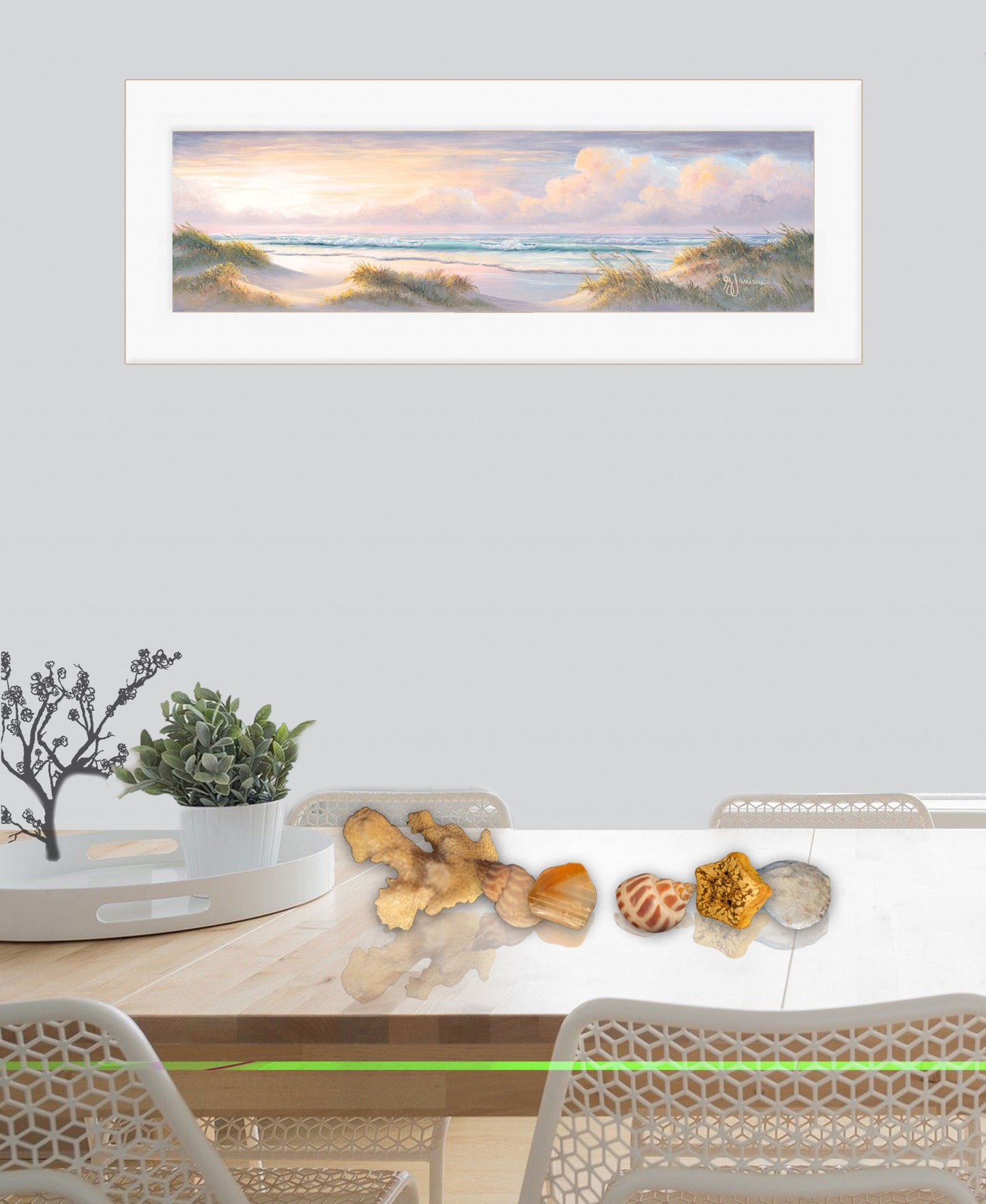 Seascape II 1 White Framed Print Wall Art-4