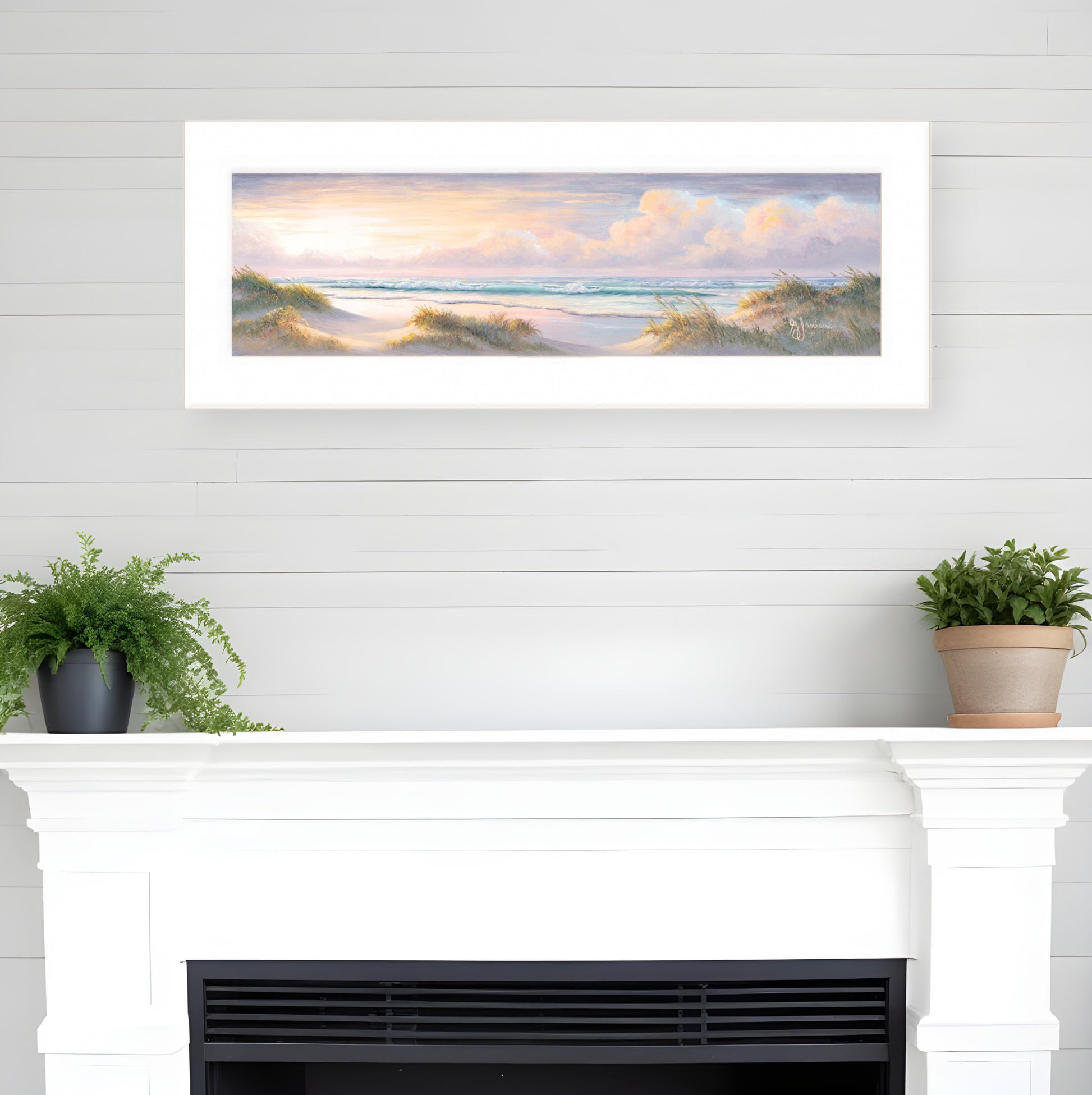 Seascape II 1 White Framed Print Wall Art-0