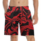 Red and Black Slime Oil Spill Swim Shorts