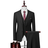 Men's Business Casual Slim Fit Three-piece Suit
