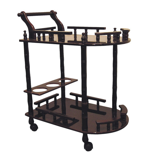 24" Dark Brown Rolling Bar Cart-0