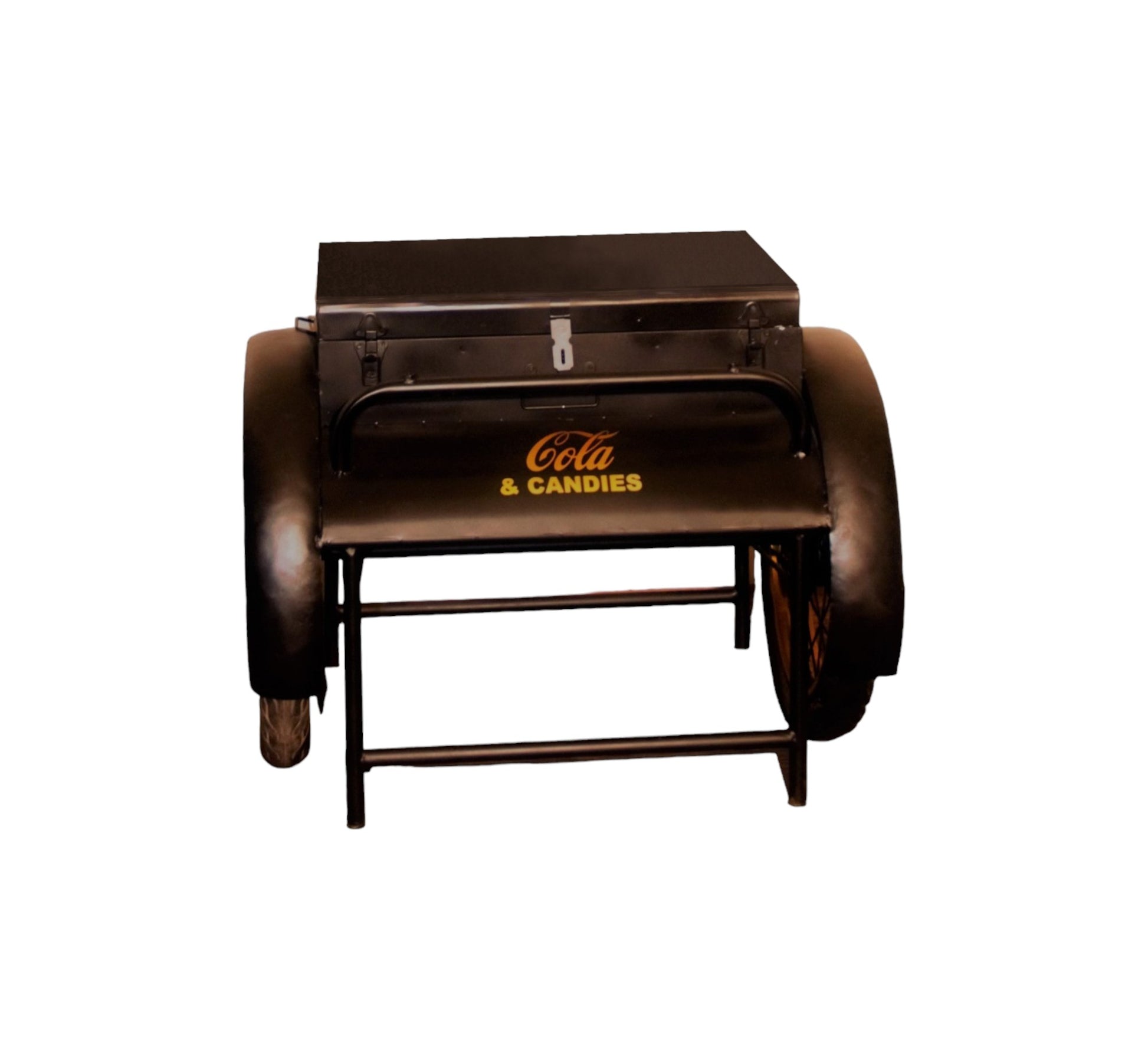 27" Black Steel End Table-0