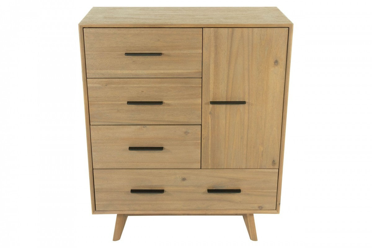 39" Walnut Solid Wood Four Drawer Gentlemans Chest-2
