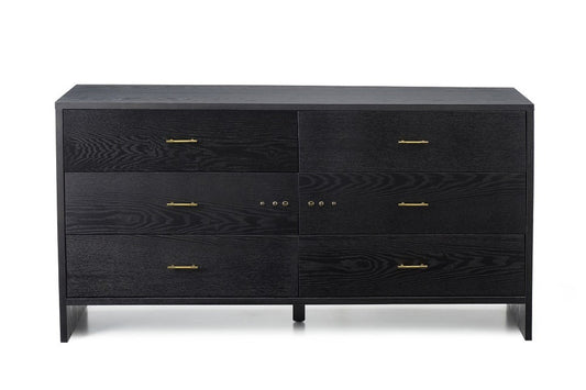 59" Grey Ash Manufactured Wood Six Drawer Double Dresser-0