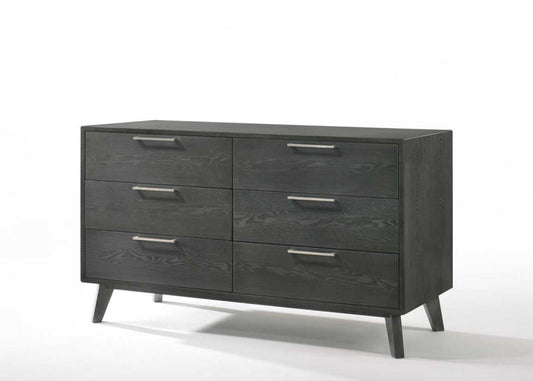 51" Grey Wash Solid Wood Six Drawer Double Dresser-1