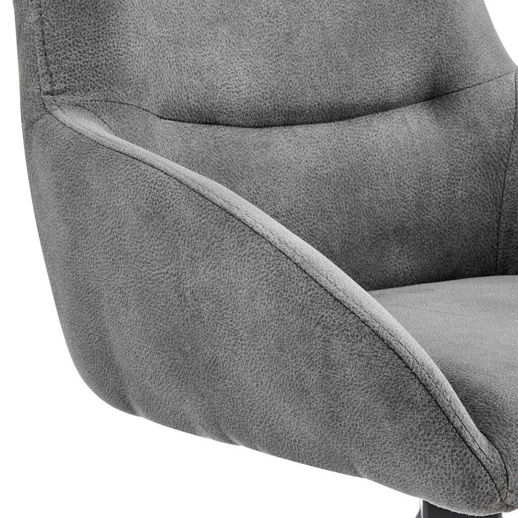 26" Charcoal And Black Iron Counter Height Bar Chair-7