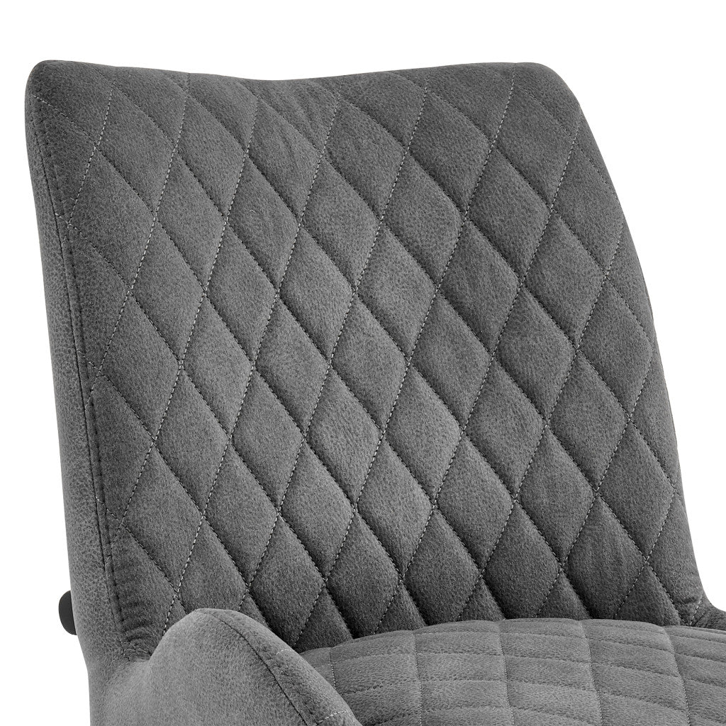 26" Charcoal And Black Iron Counter Height Bar Chair-7