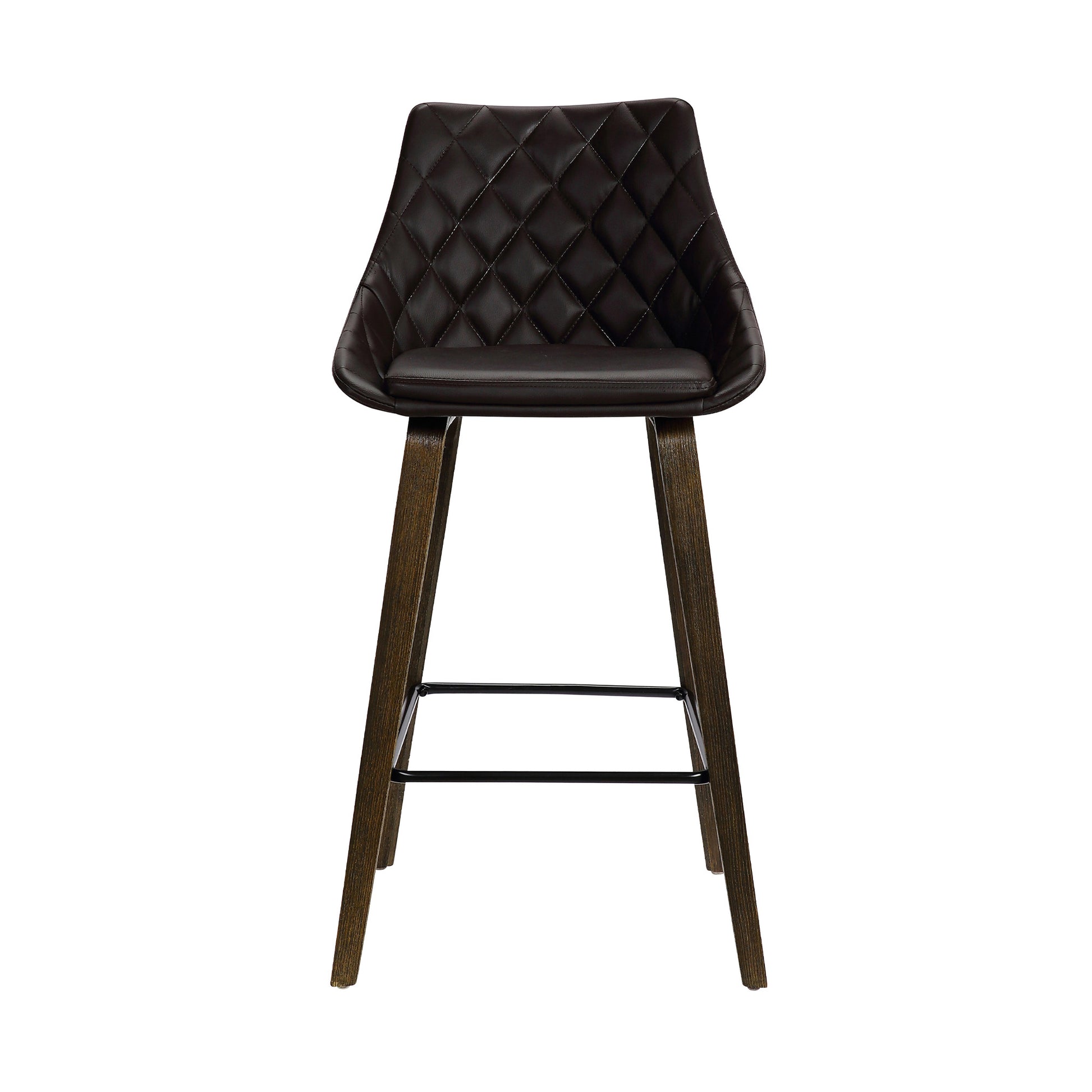 26" Brown Iron Counter Height Bar Chair-2