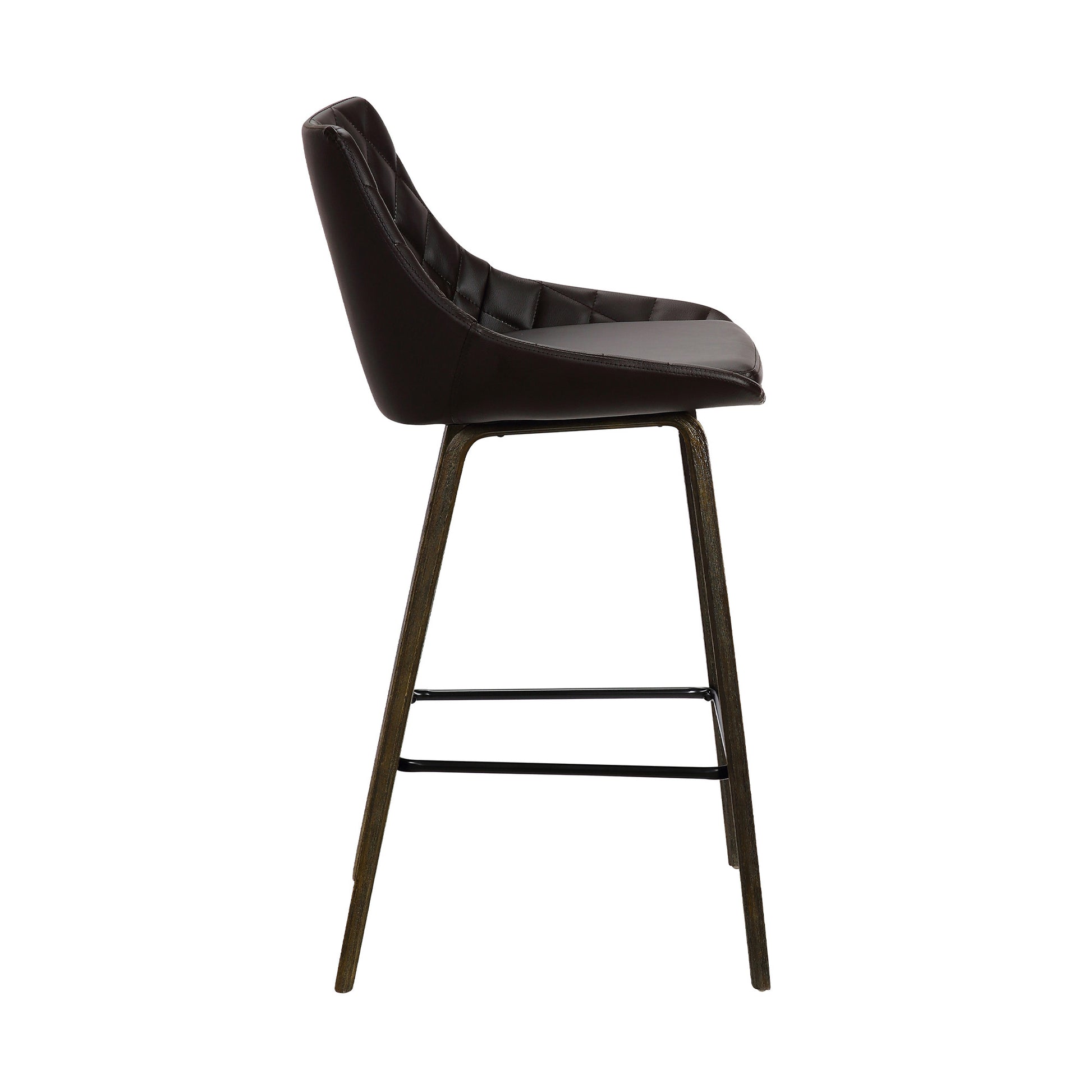26" Brown Iron Counter Height Bar Chair-3