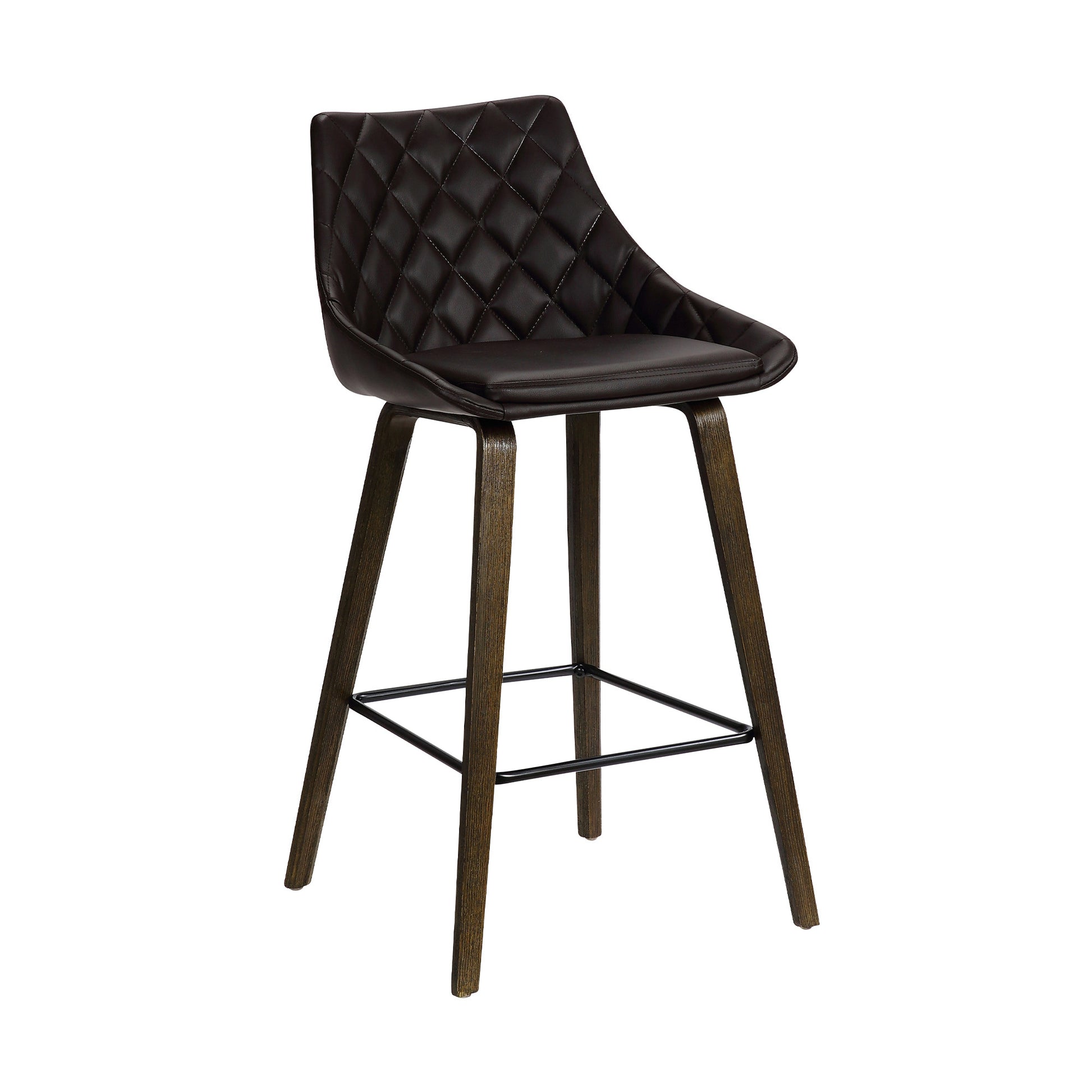 26" Brown Iron Counter Height Bar Chair-0