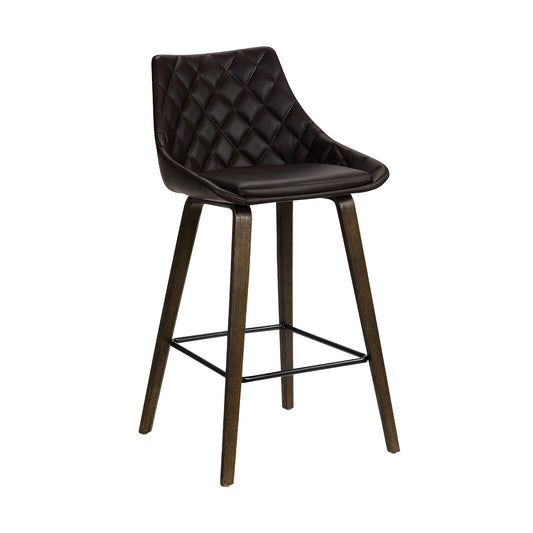 26" Brown Iron Counter Height Bar Chair-0
