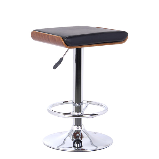 24" Black And Silver Iron Backless Adjustable Height Bar Chair-0