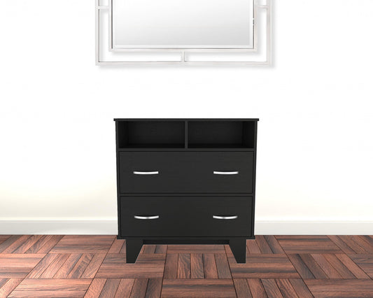 32" Black Manufactured Wood Two Drawer Dresser-1