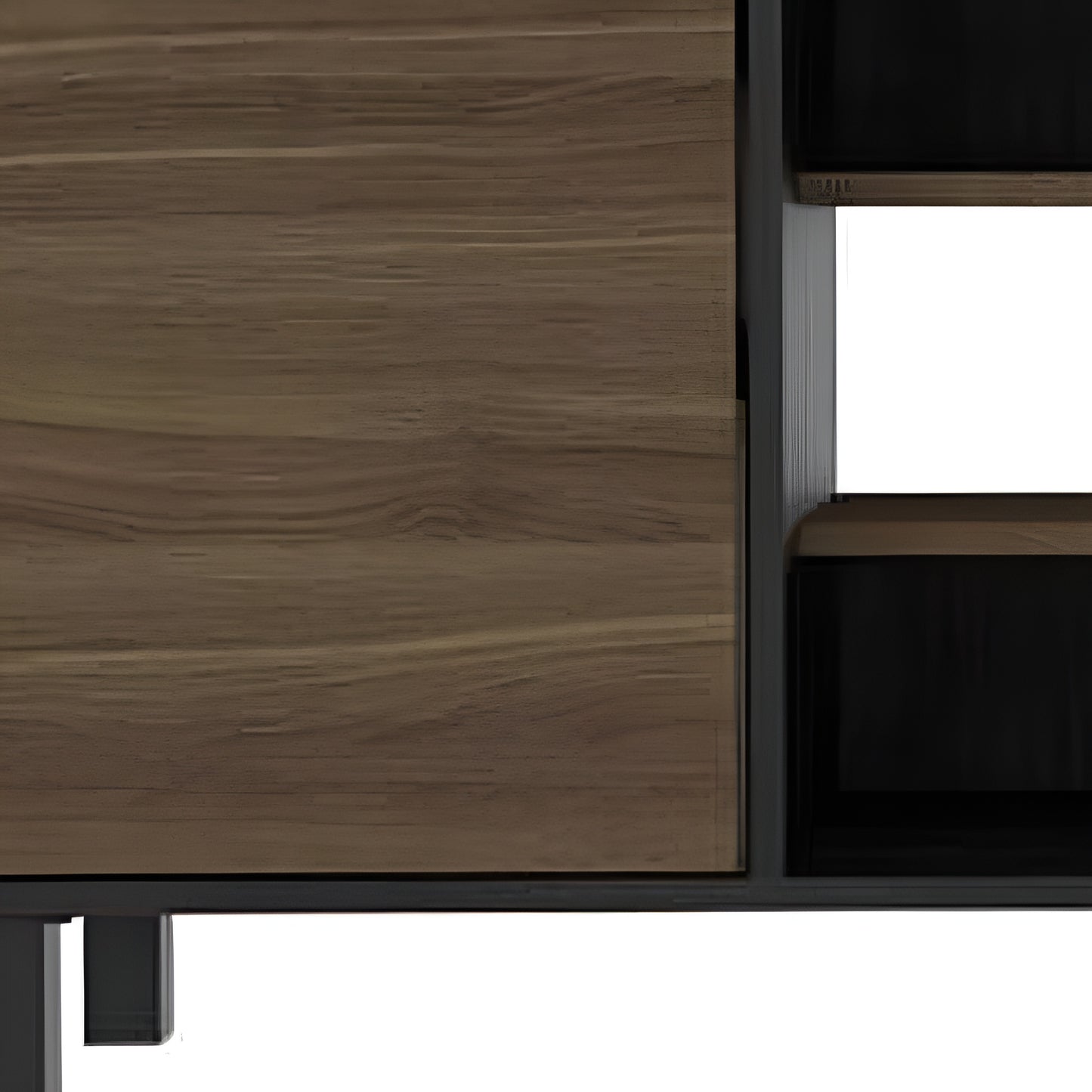 59" Black And Brown Wood TV Stand-5