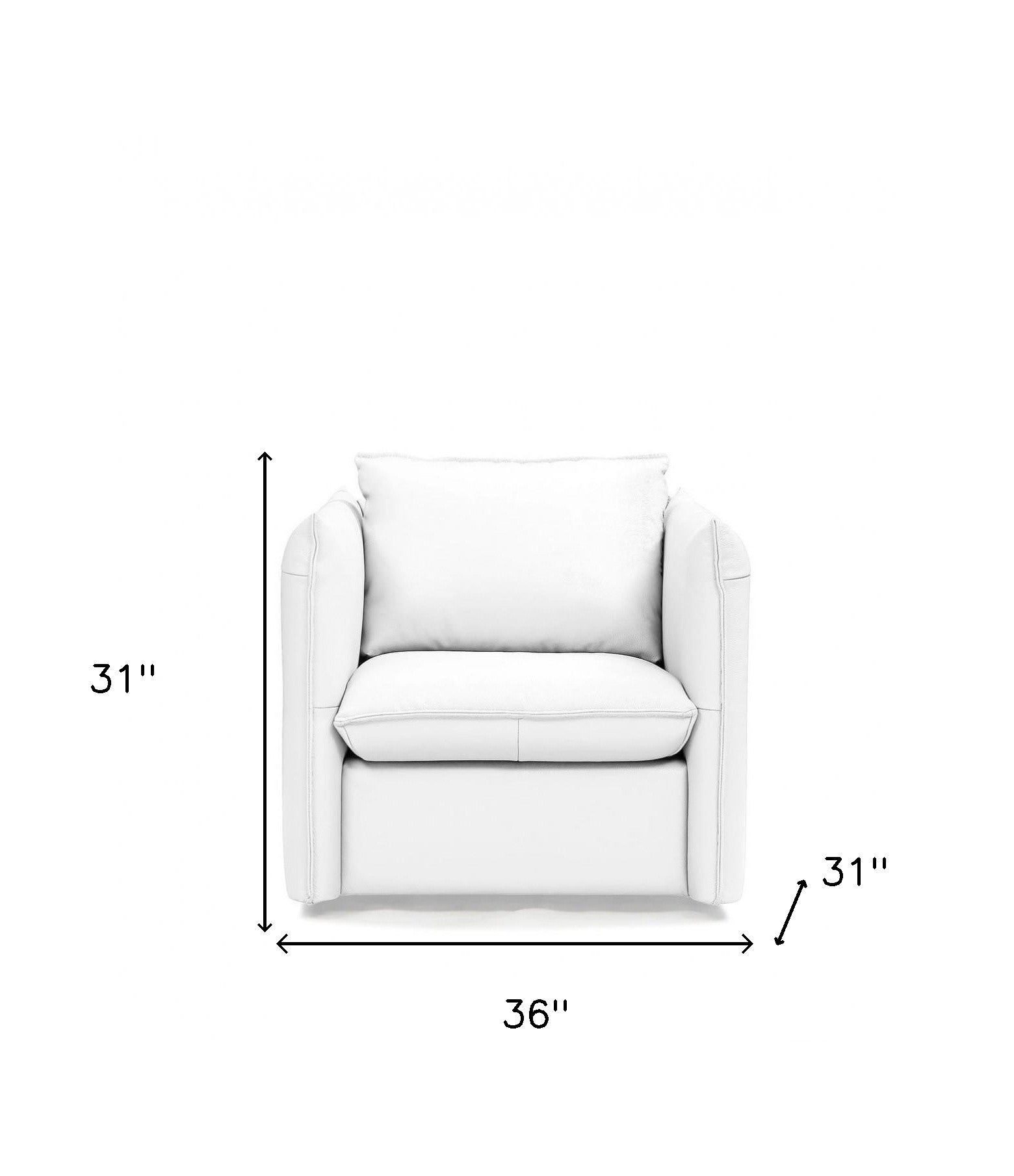 36" White And Silver Genuine Leather Swivel Lounge Chair-7
