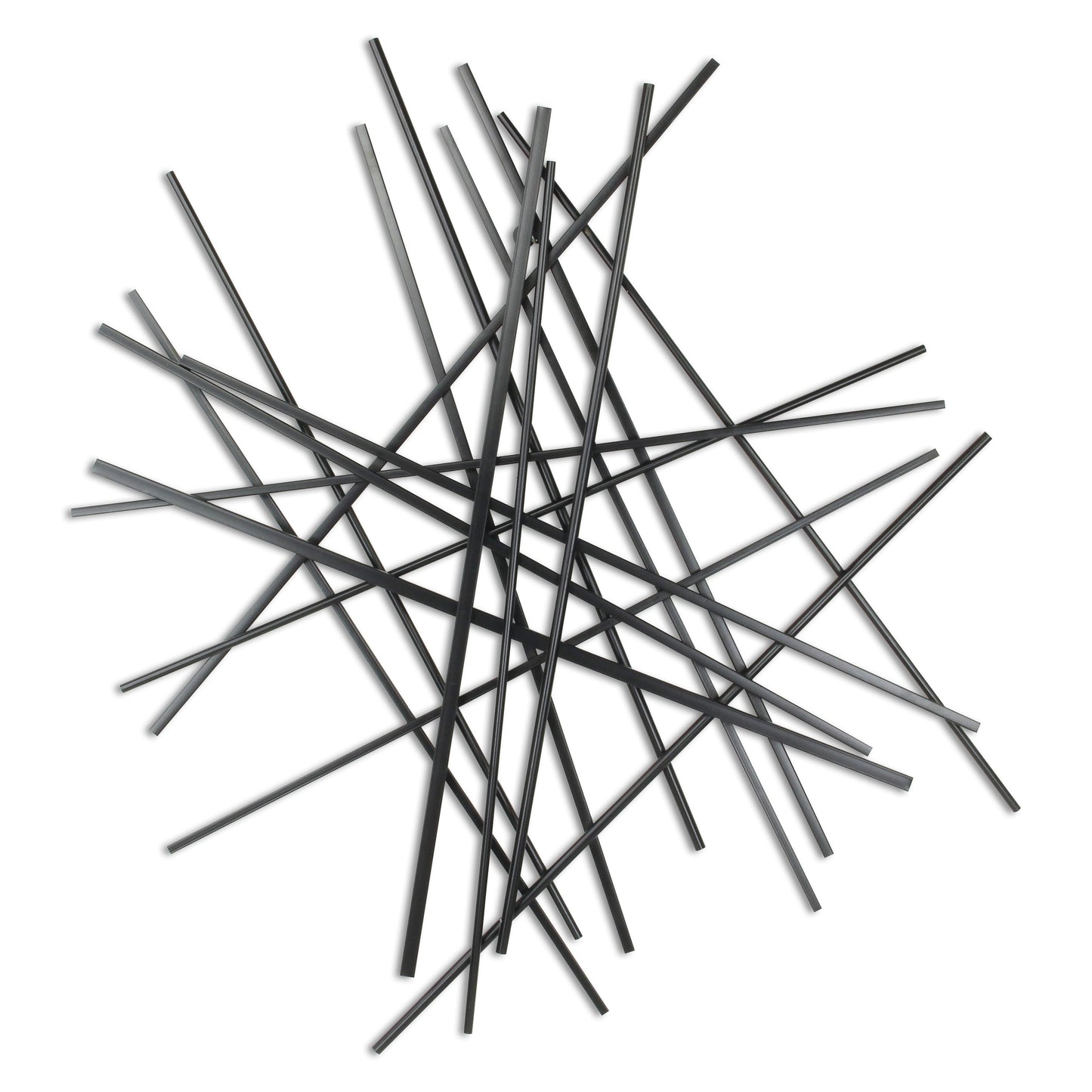 35" X 34" Black Metal Abstract Hanging Dimensional Sculpture-1