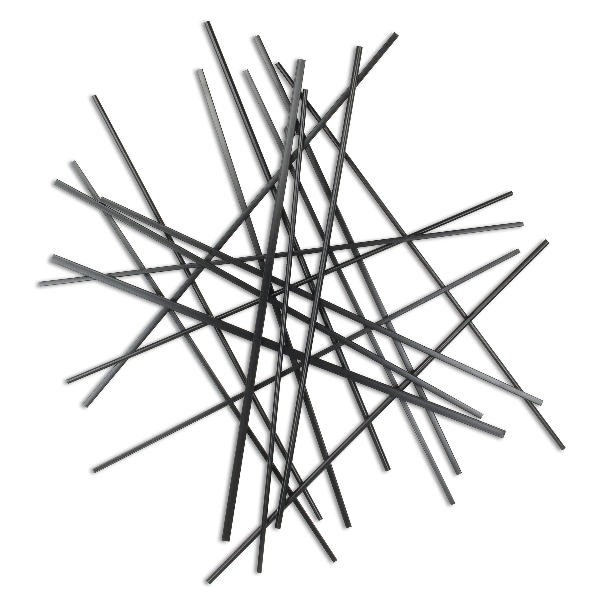 35" X 34" Black Metal Abstract Hanging Dimensional Sculpture-1