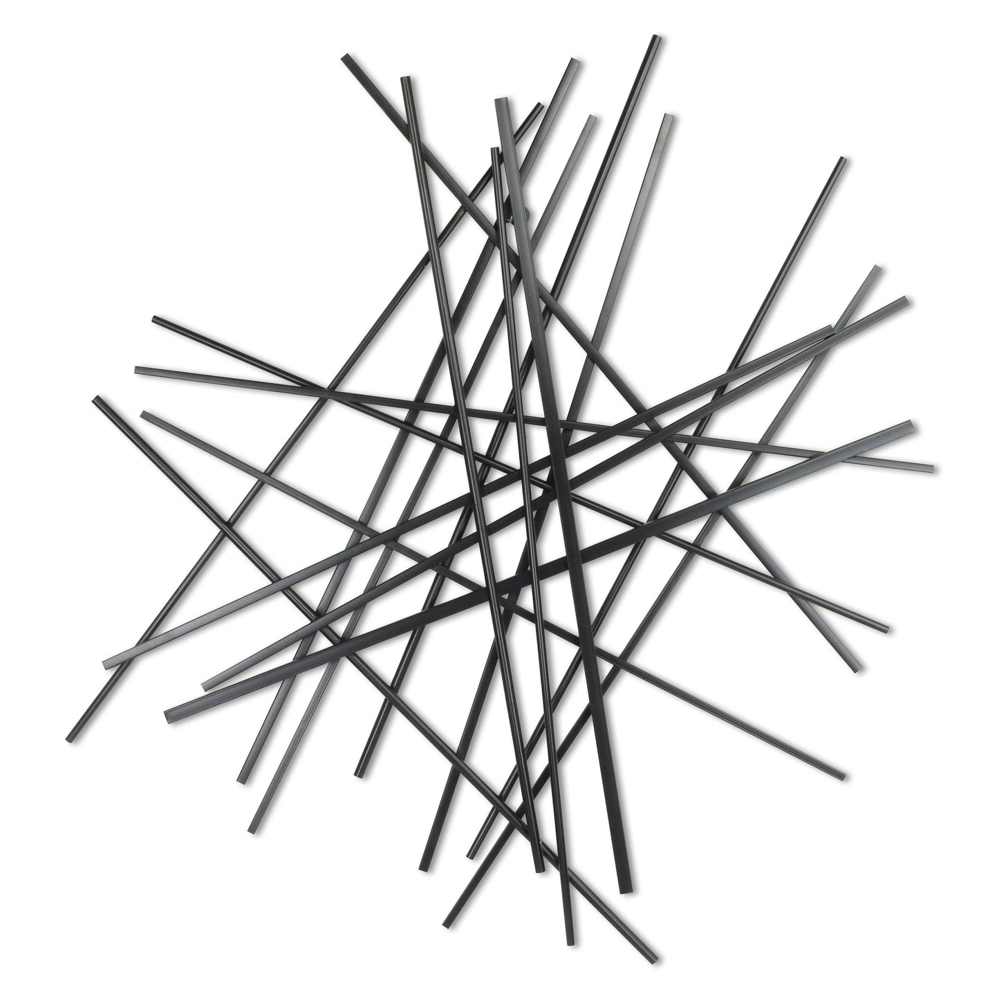 35" X 34" Black Metal Abstract Hanging Dimensional Sculpture-6