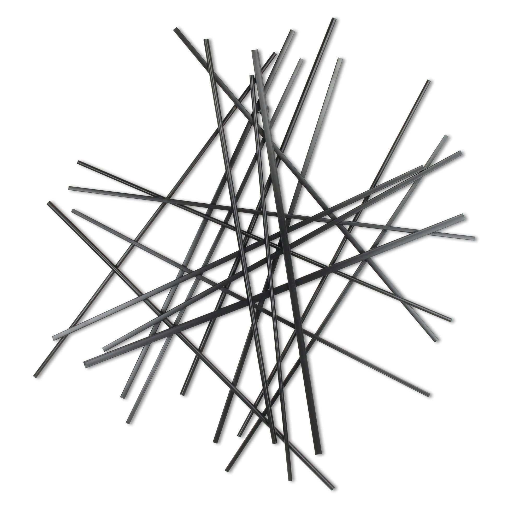 35" X 34" Black Metal Abstract Hanging Dimensional Sculpture-6
