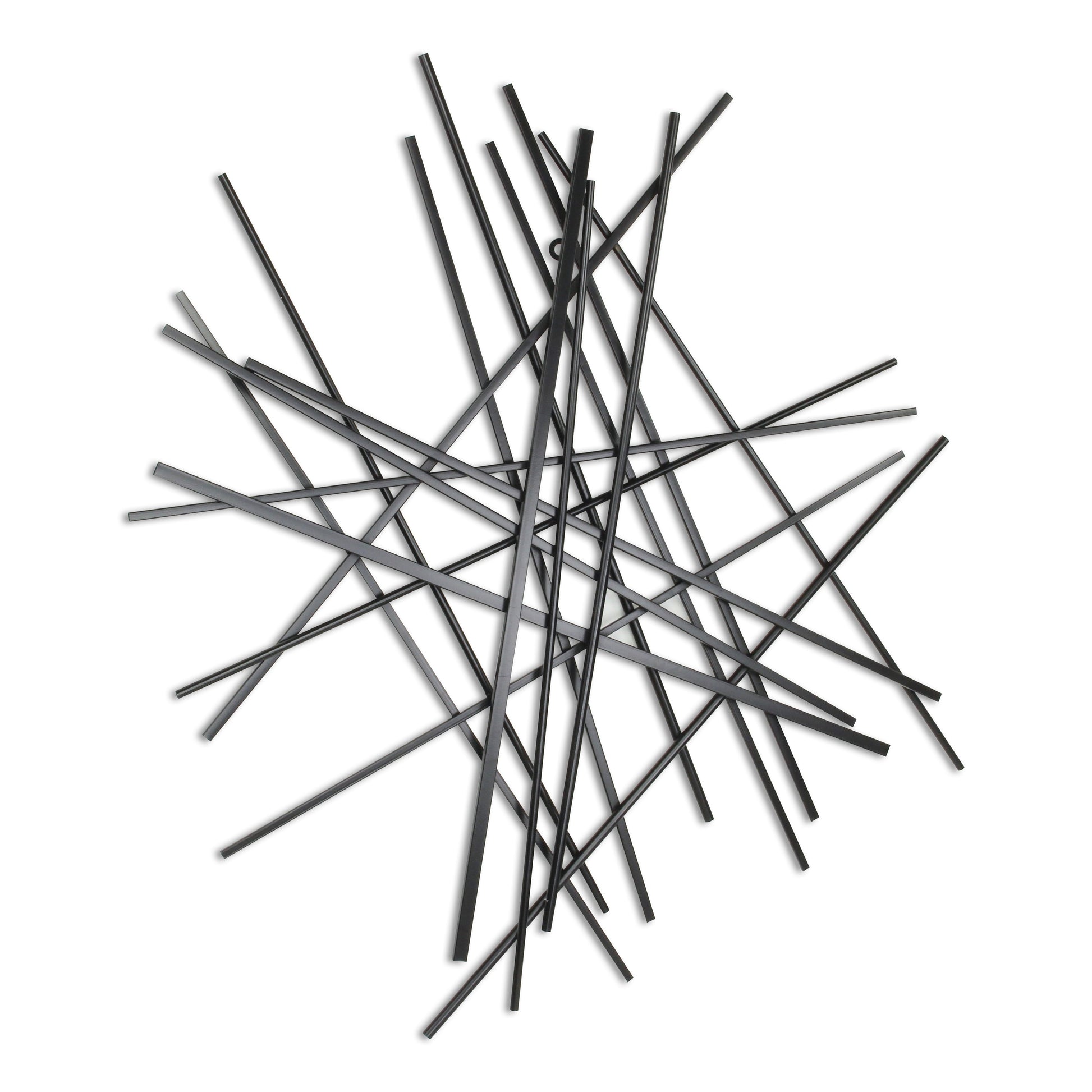 35" X 34" Black Metal Abstract Hanging Dimensional Sculpture-2