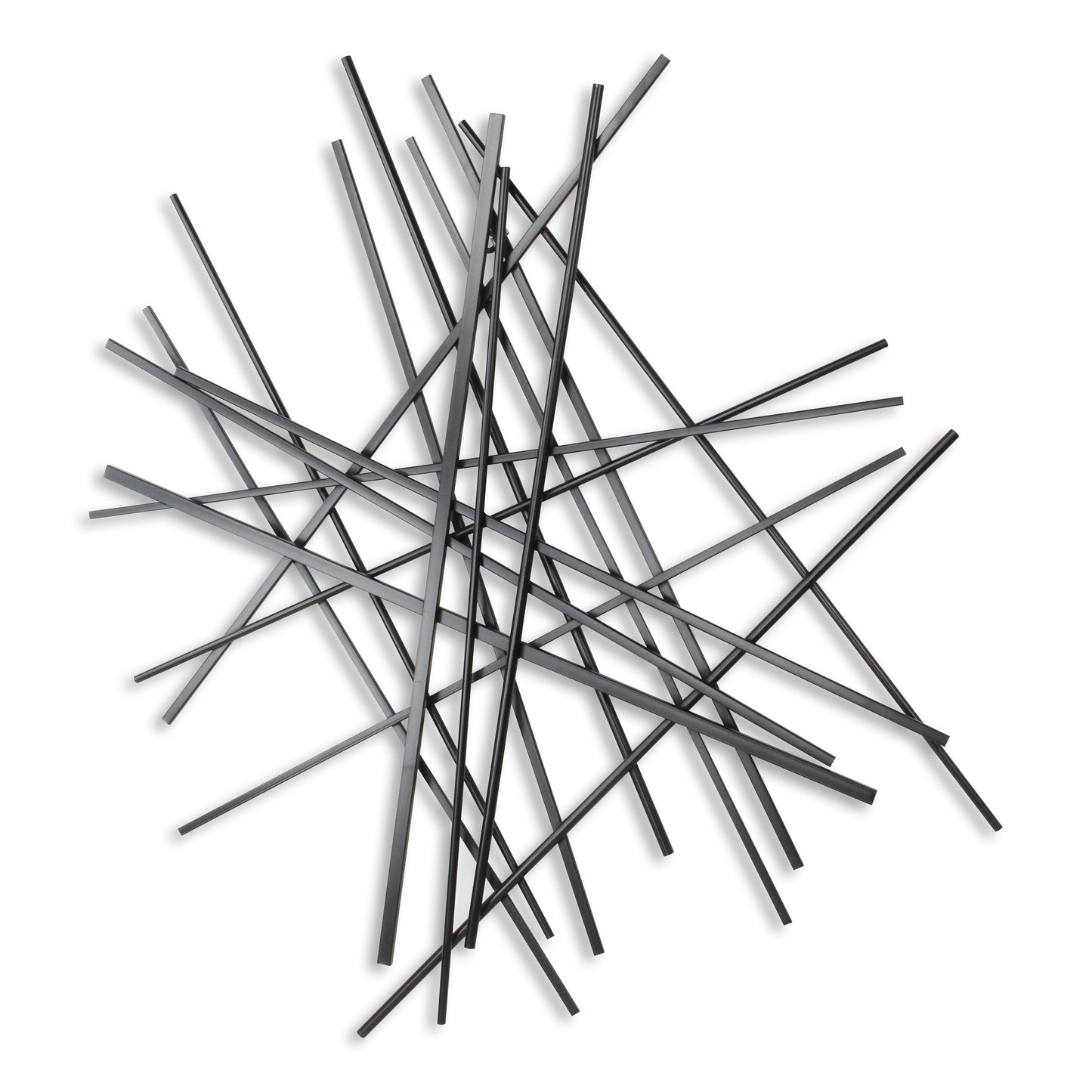 35" X 34" Black Metal Abstract Hanging Dimensional Sculpture-3