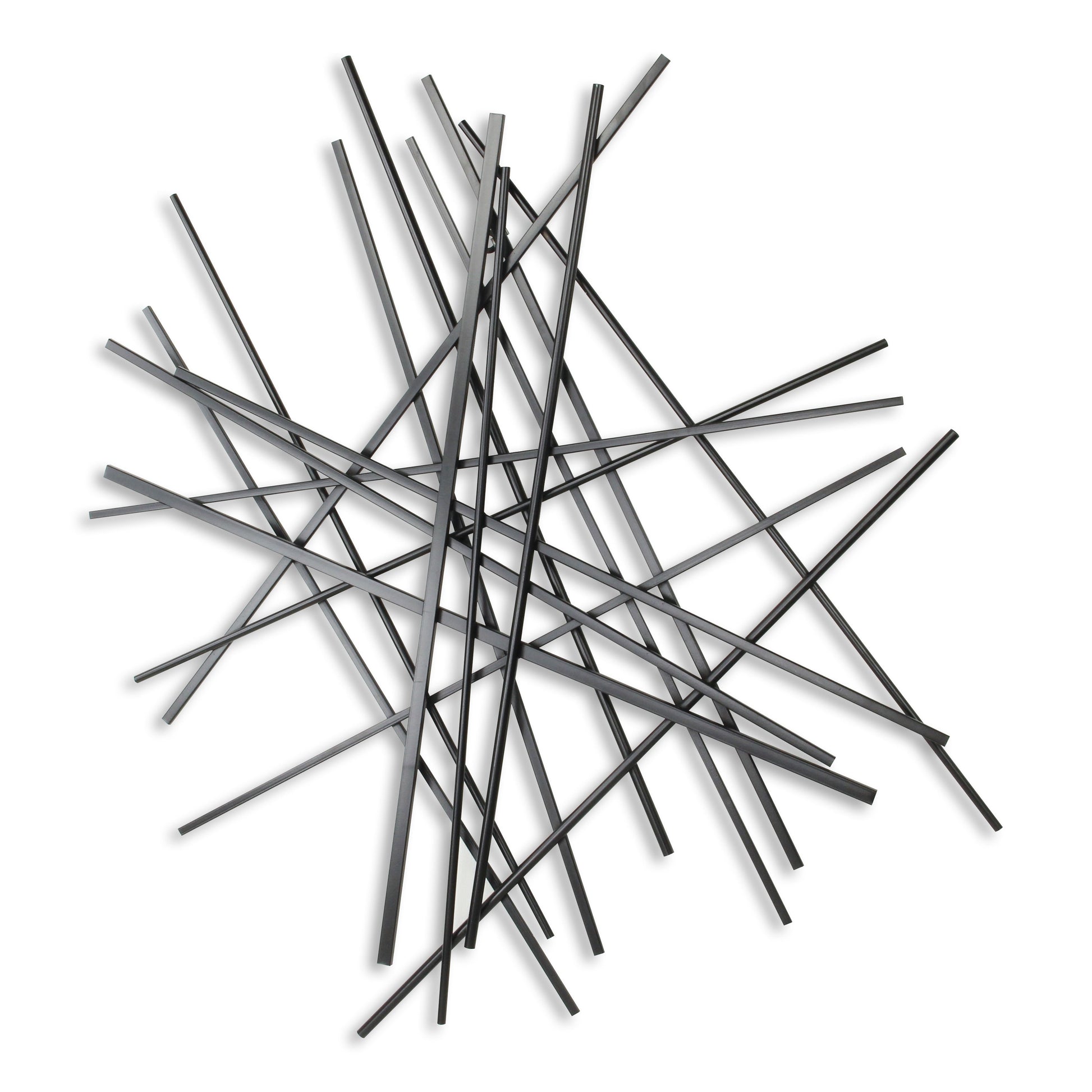 35" X 34" Black Metal Abstract Hanging Dimensional Sculpture-3