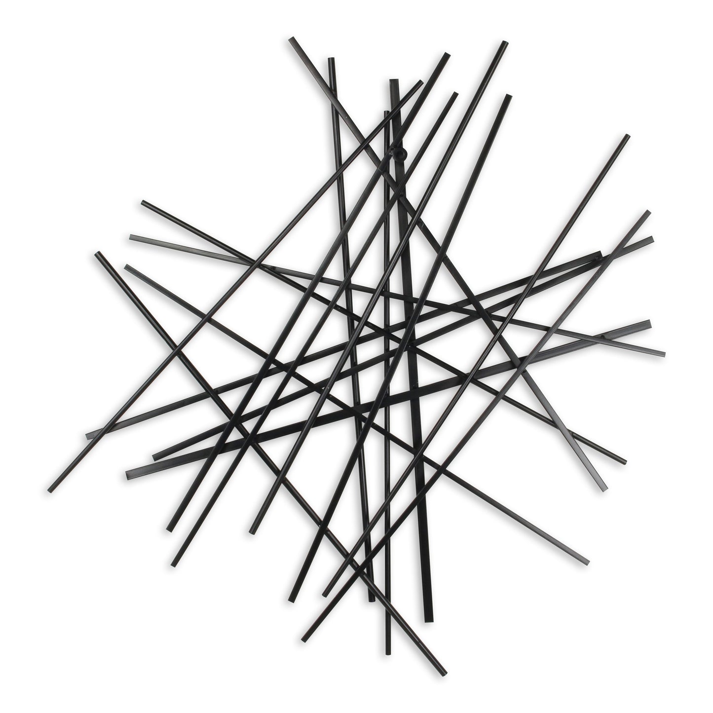 35" X 34" Black Metal Abstract Hanging Dimensional Sculpture-4