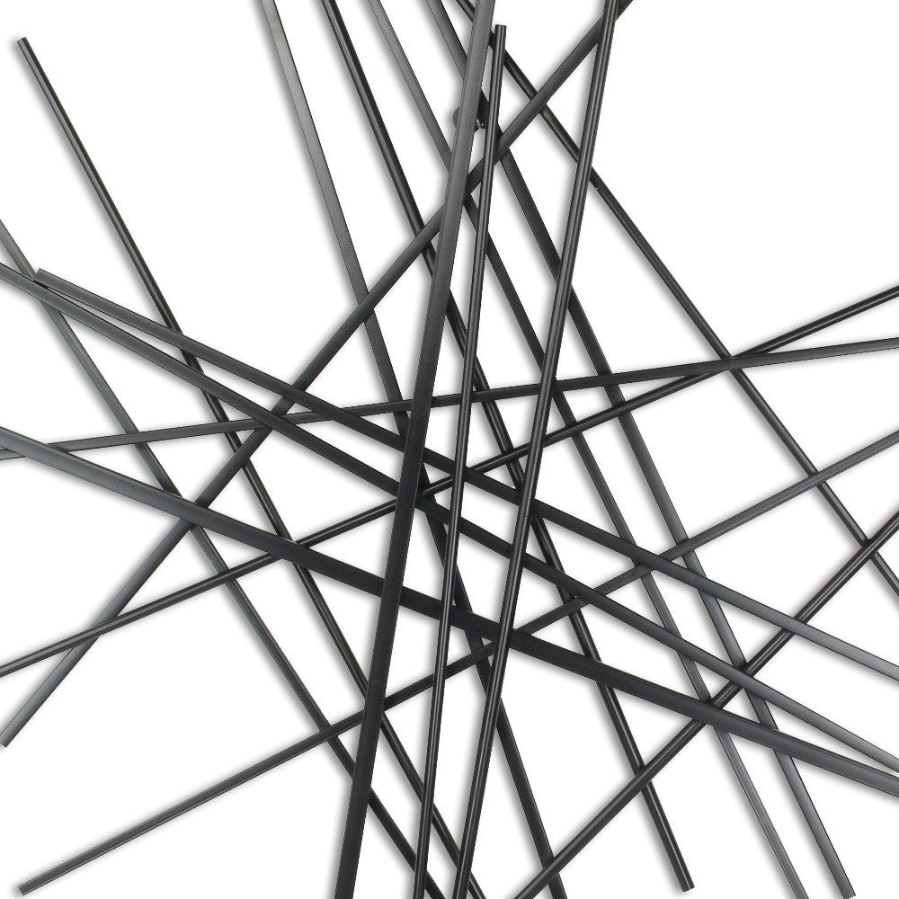35" X 34" Black Metal Abstract Hanging Dimensional Sculpture-5