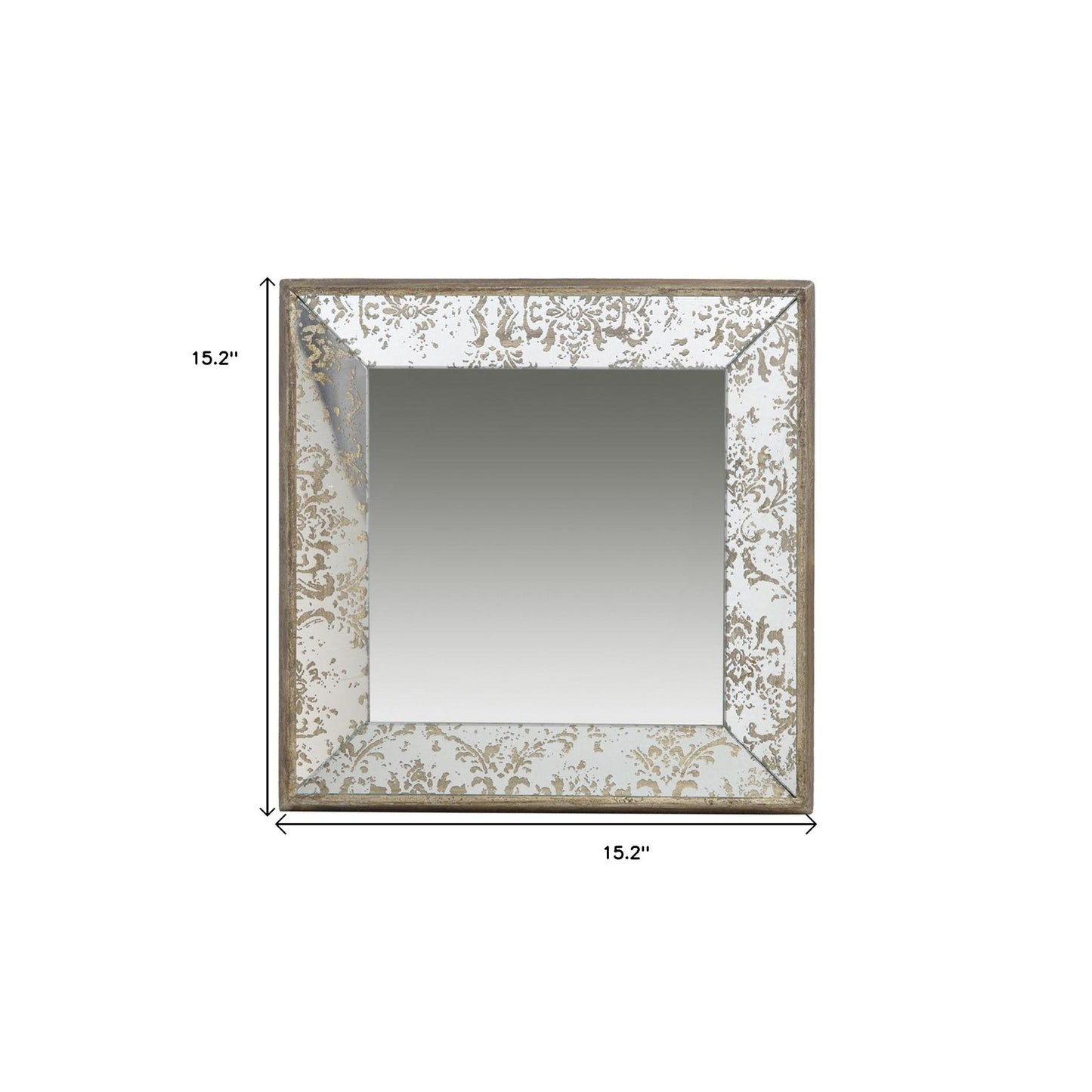 15" Square Vintage Style Wall Mounted Accent Mirror-6