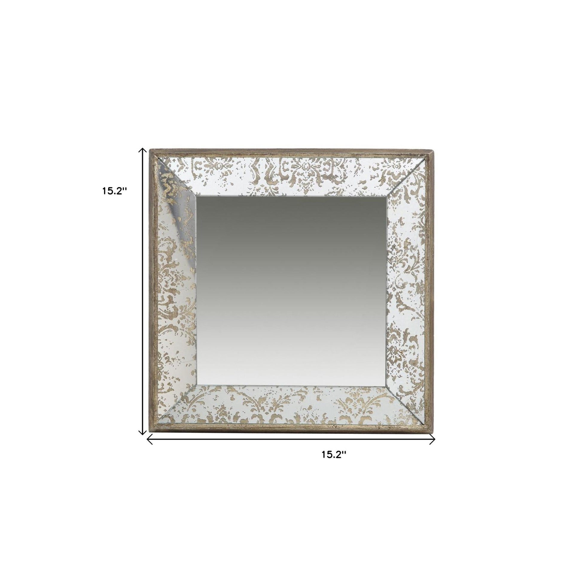15" Square Vintage Style Wall Mounted Accent Mirror-6
