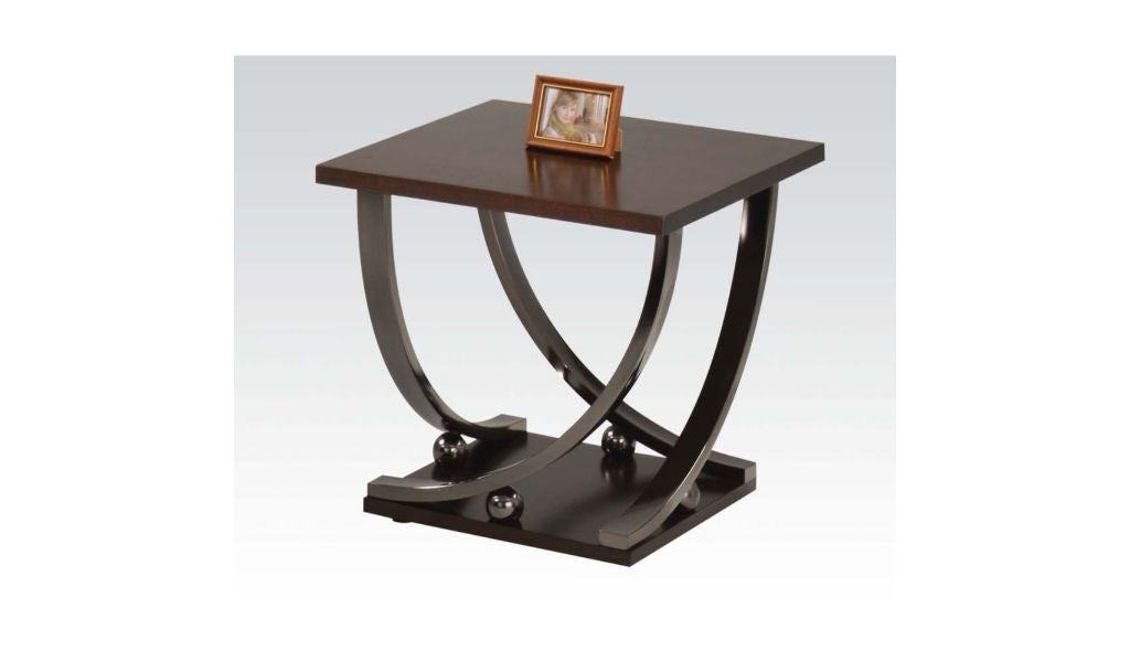 23" Black and Brown End Table-1