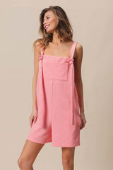 BiBi Texured Jacquard Romper with Side Pockets