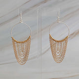 Chain Drapes Two Tone Earrings