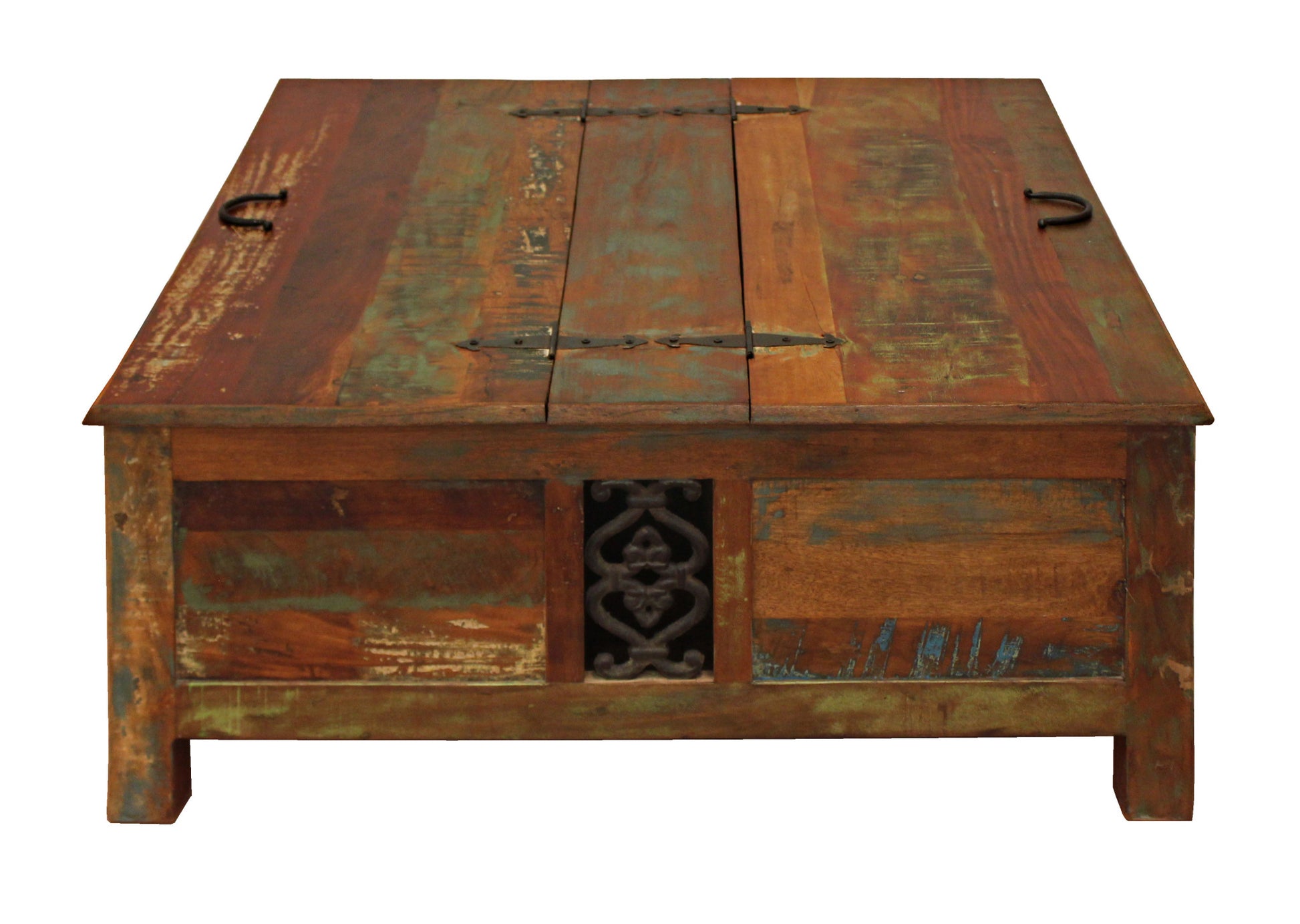 40" Brown Solid Wood Square Lift Top Solid Trunk Coffee Table-5