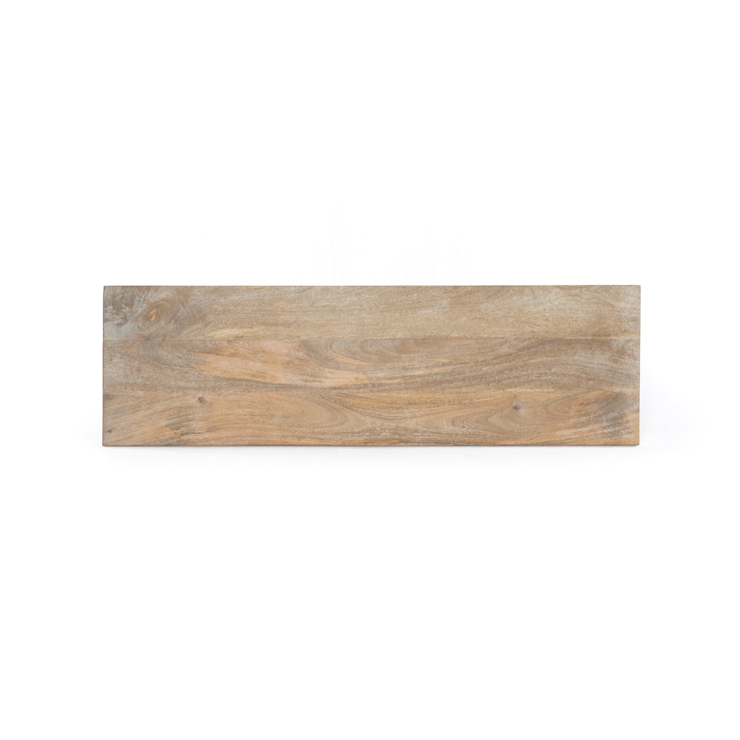 54" Ivory Solid Wood Distressed Pedestal Console Table-2