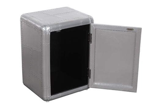 18" Silver Aluminum Standard Accent Cabinet With One Shelf-1