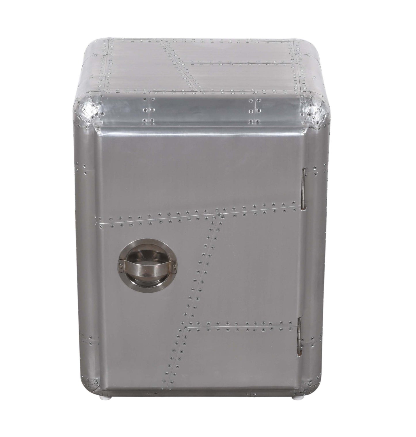 18" Silver Aluminum Standard Accent Cabinet With One Shelf-3