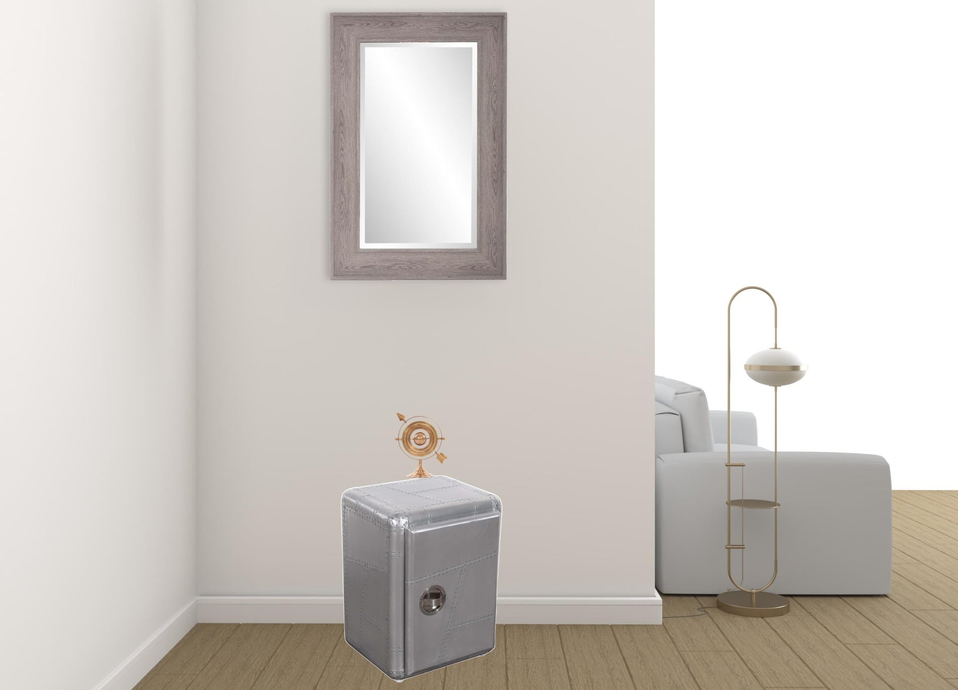 18" Silver Aluminum Standard Accent Cabinet With One Shelf-4