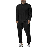 Casual Zipper Long Sleeve Men's Coat Trousers Suit