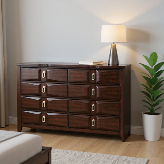 59" Espresso Eight Drawer Double Dresser-0