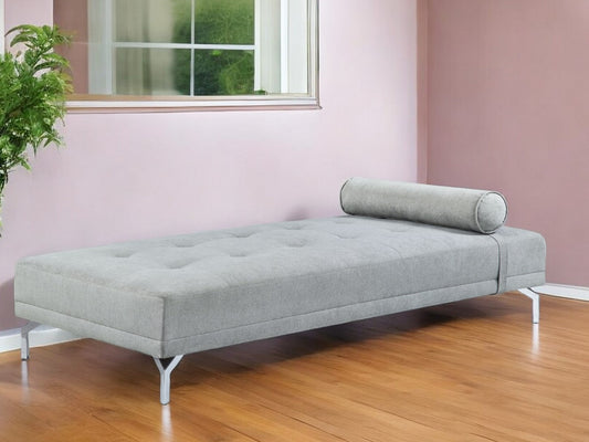74" Gray Velvet Sofa And Toss Pillow With Black Legs-0