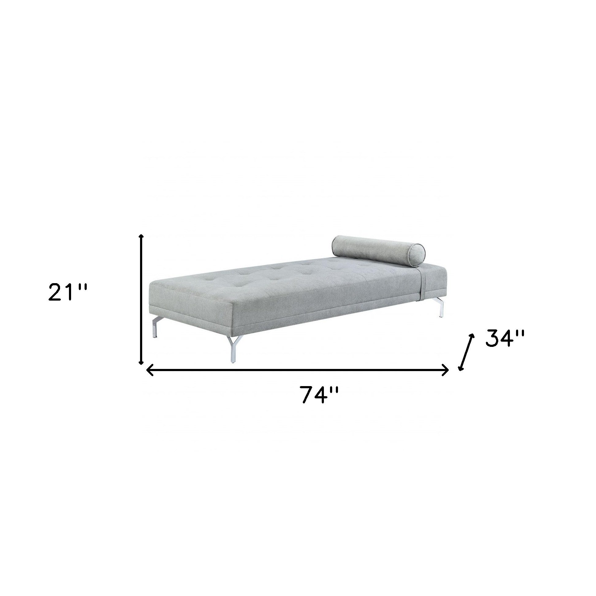 74" Gray Velvet Sofa And Toss Pillow With Black Legs-4