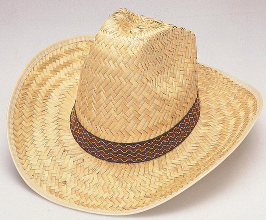 Straw High Crown Western Hat
