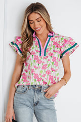 Elyse Ruffled Short Sleeve Blouse