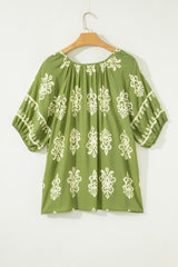 Gabriella Floral Short Sleeve PLUS Top