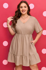 Kaylee Ruffled Short Sleeve PLUS Dress