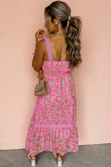 Floral Lace Tied-Strap Empire Waist Maxi Dress