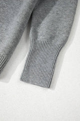 Medium Grey Hooded Button Up Drop Shoulder Sweater Cardigan