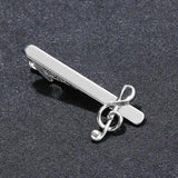 Men's Music Note Tie Clip And Cufflinks
