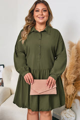 Catherine Ruffle Hem Mini PLUS Dress